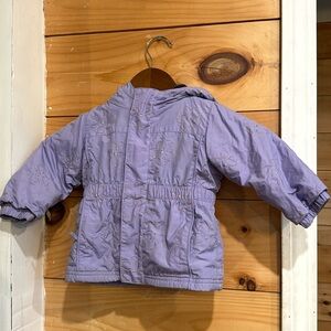 LL Bean Infant 6-12 Months Floral Purple Rainbow Flower Winter Coat